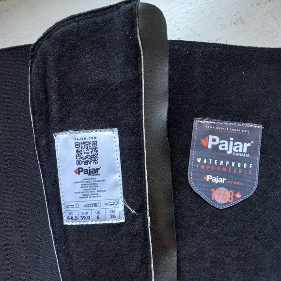 Pajar Black Leather Riding Boots Size EU 39 / US 8 - 8.5 Wide Width - Picture 14 of 16